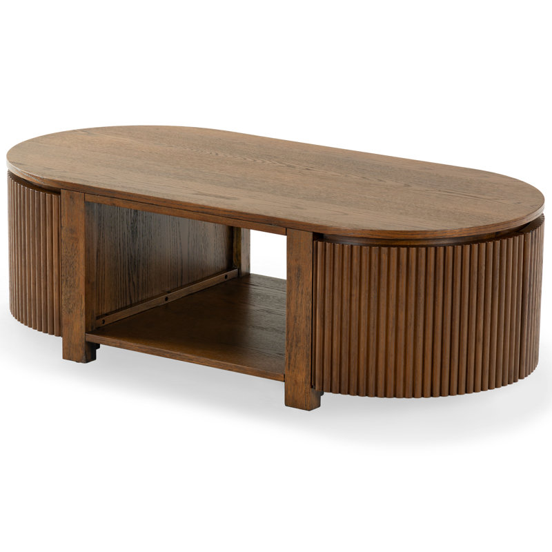 Table basse Christy Reeded, Chêne médium