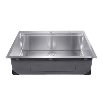 30" Kitchen Sink Top Mount Single Bowl Drop-In Basin Stainless Steel Bar
