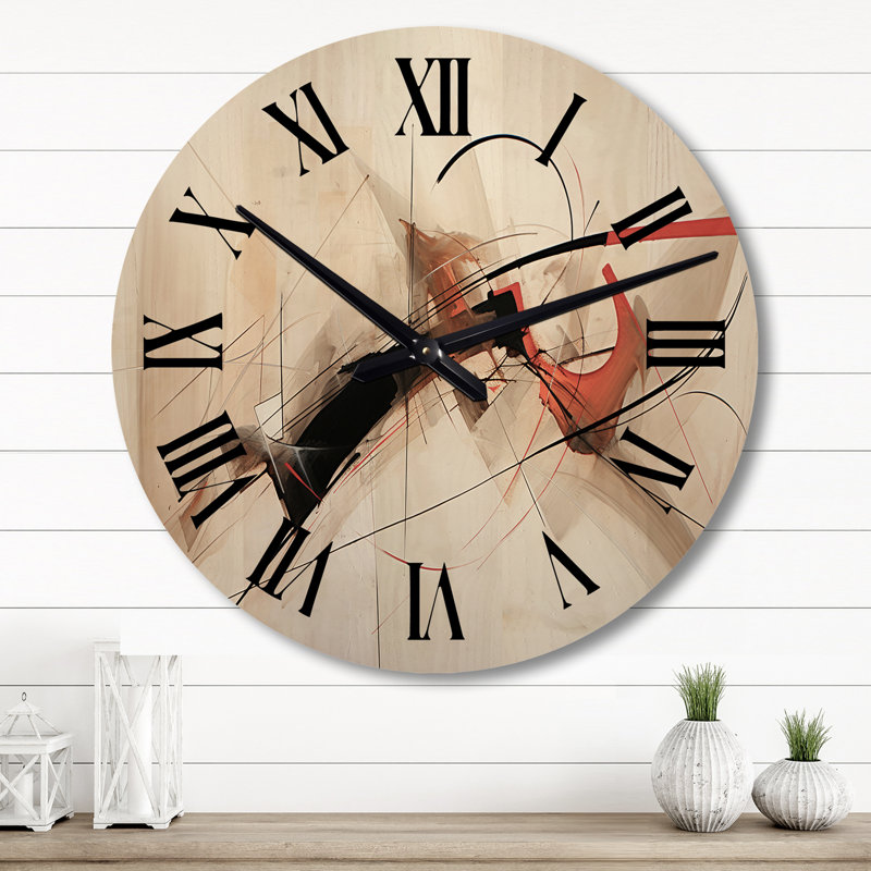 Slowly Loosing Your Patience Abstract Watercolor - Abstract Oversized Wood Wall Clock, Large