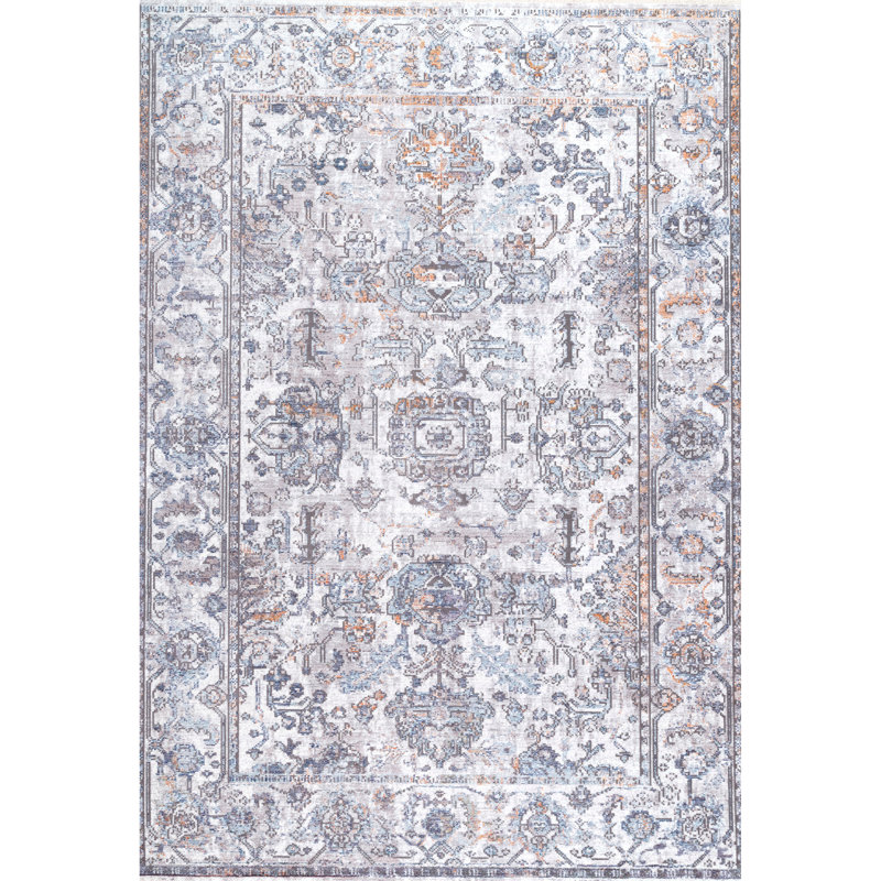 Rolen Viscose Oriental Indoor Rug, Rectangle 5'3" x 7'7"