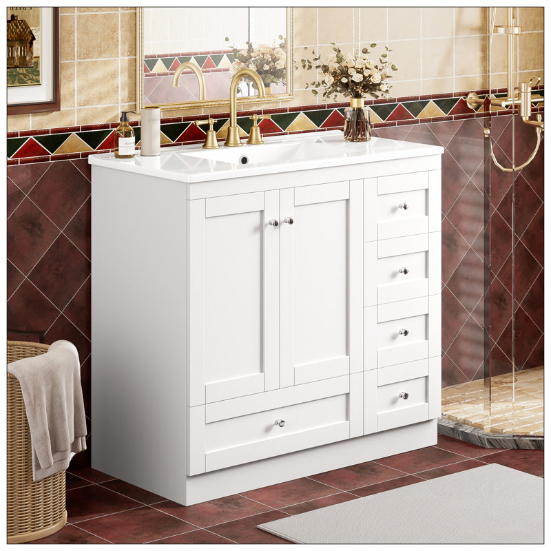 Meuble-lavabo pour salle de bain, Blanc