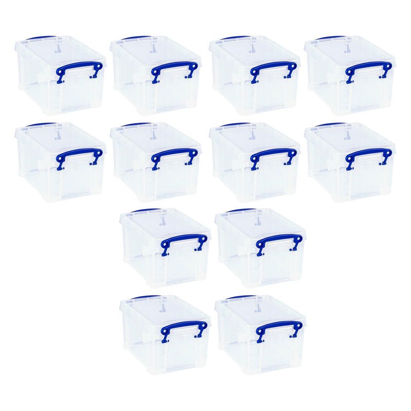  1.6L Storage Container w/Snap Lid & Clip Lock Handle, 12 Pack