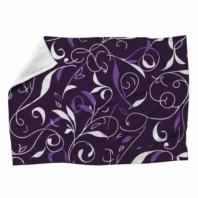 Floral Fleece Throw Blanket - Art Throws for Sofas or Beds-12279, 60" W x 80" L