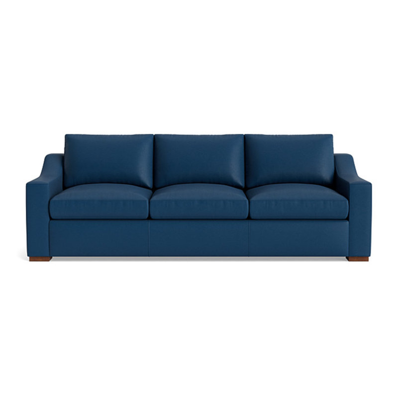 Lucca Sofa (95"), Bison Deep Blue Top Grain Leather