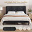 Ensemble de lit Celyn à oreilles capitonnées avec table de chevet cannelée, ensemble de meubles de chambre-2050109666-2050109668
