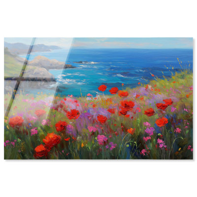 Art floral coloré Ocean View Bloom II par Art Remedy, prêt à être accroché