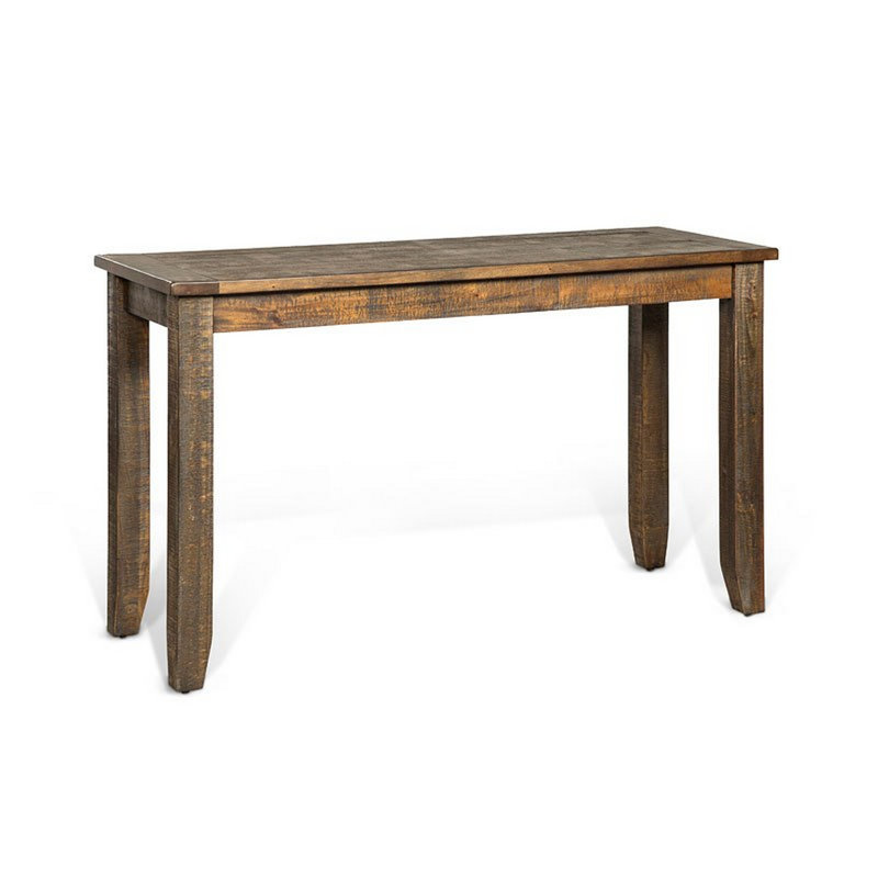 Table de canapé Flint, structure en bois d'acajou brun foncé, 48 pouces rectangulaire