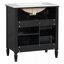 Meuble-lavabo polyvalent avec plusieurs tiroirs et tablettes-109842189