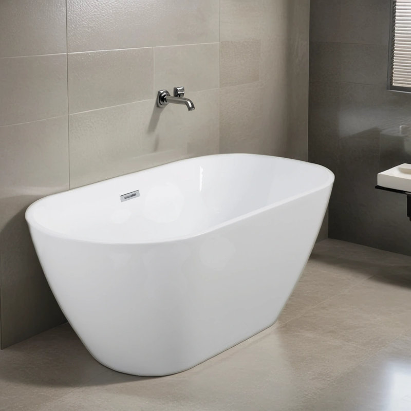 67.1'' x 29.53'' Freestanding Soaking Acrylic Bathtub