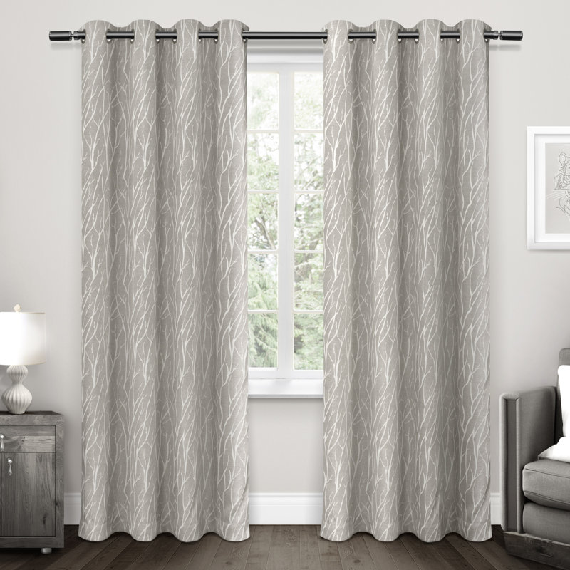 Bettine Room Darkening Curtain Panel Pair, 52" W x 96" L, Dove Gray
