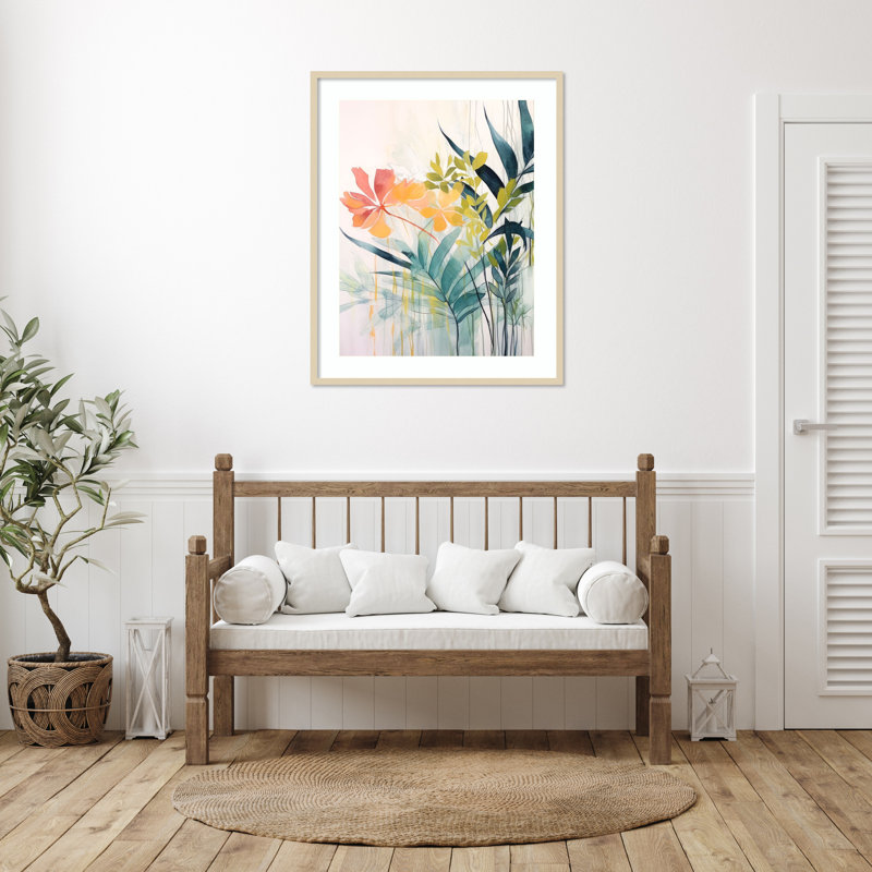 «Rose and Yellow Floral Elegance II» par Irena Orlov, impression sur bois encadrée, H 41 po x l 33 po