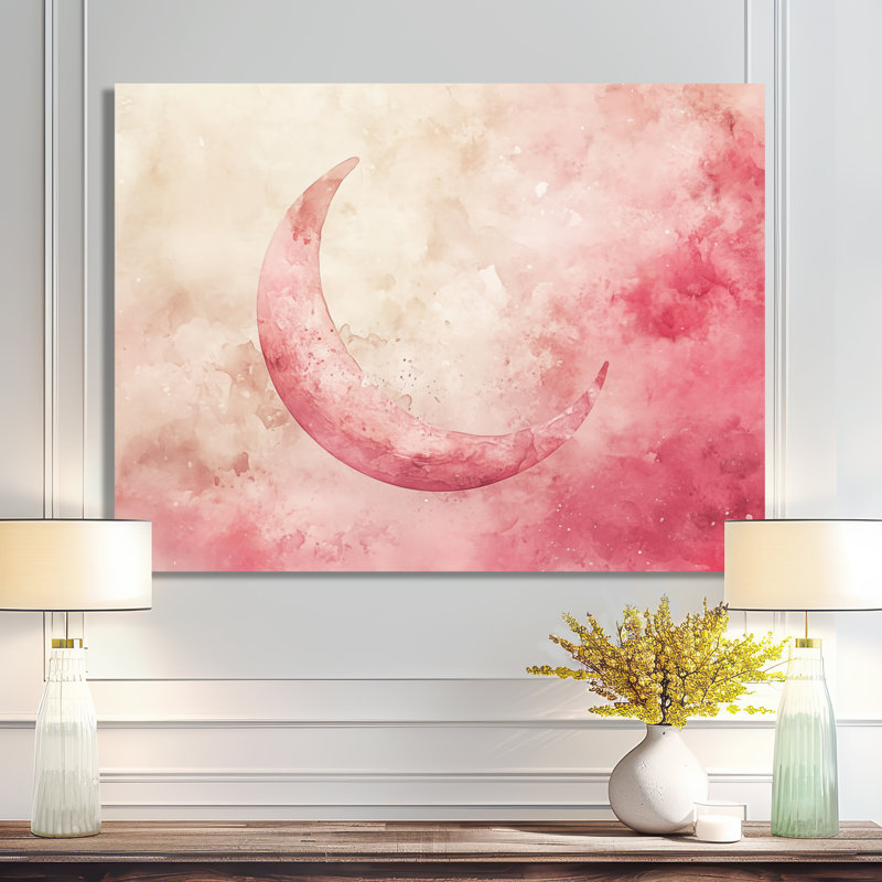 Décoration murale en toile Blush Celestial Glow I - rose céleste, H 30 po x l 40 po, Toile tendue