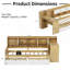 Lit de jour en bois en L avec sept armoires de rangement et deux tiroirs de rangement, lit multifonctionnel avec bureau d'étude et bibliothèque intégrée, naturel + blanc