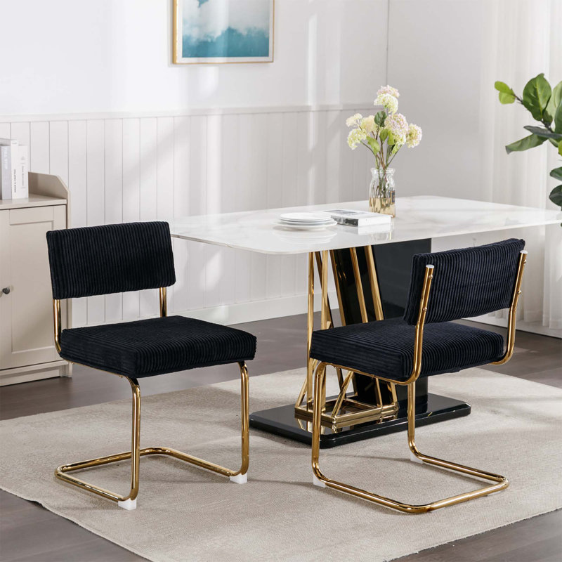 Tabouret court 20 po Okey, Velours côtelé noir