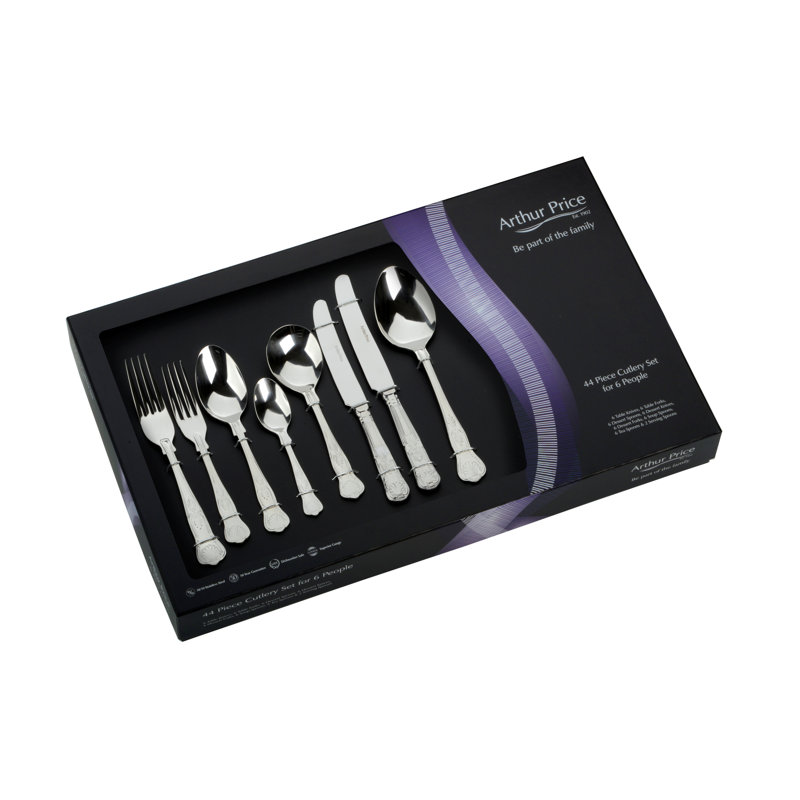 Arthur Price, Kings - 44 Piece Cutlery Set, Service for 6