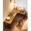 Bureau moderne en bois massif en forme de L-191540272