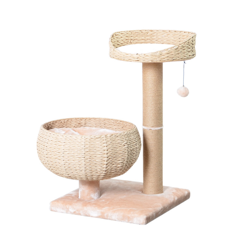 Medium Cream Sisal Cat Tree with Perches and Scratching Post