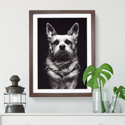 Monochrome Dog Portrait No.2 - Single Picture Frame Print