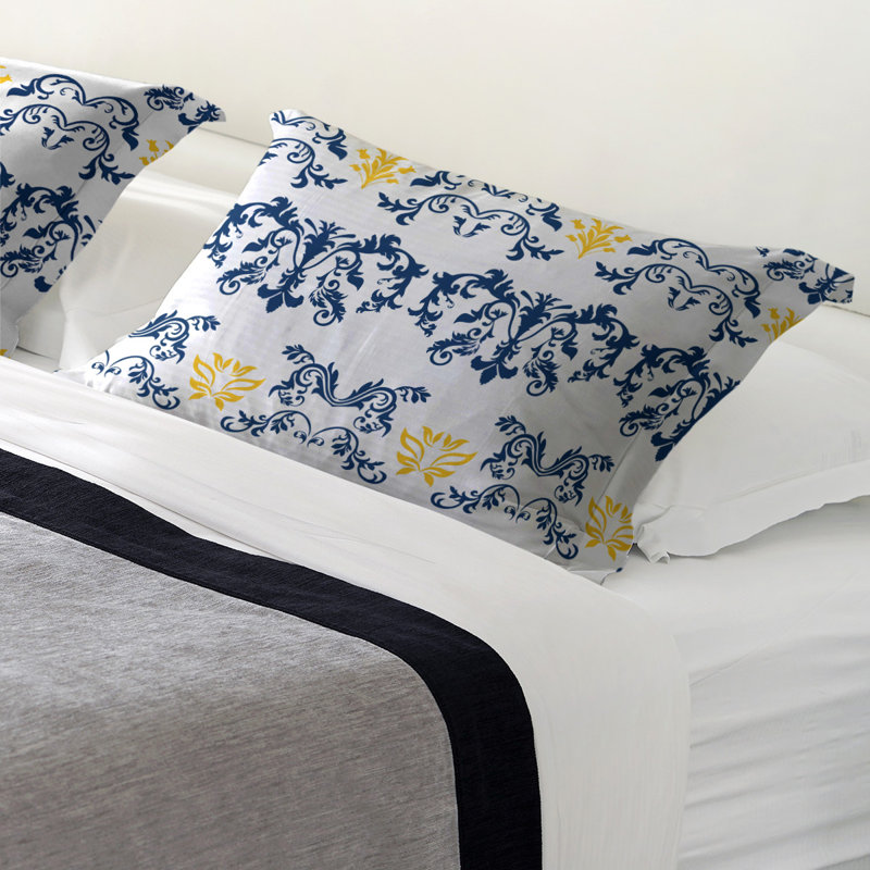 Taie décorative Los Angeles, polyester, Très grand, Blanc / Bleu / Jaune