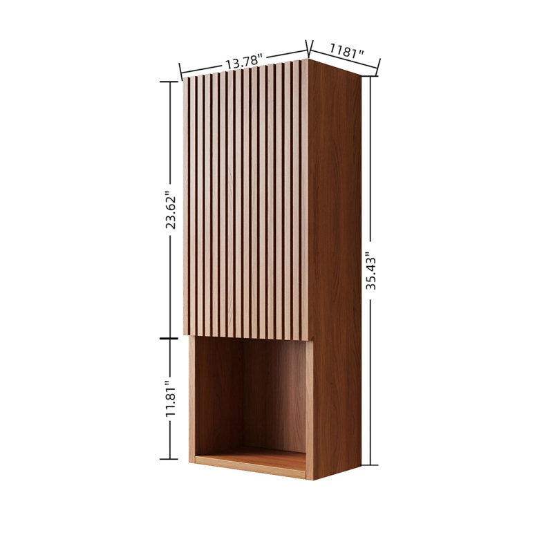 Armoire murale haute de 35 po MITCH, Chêne brun
