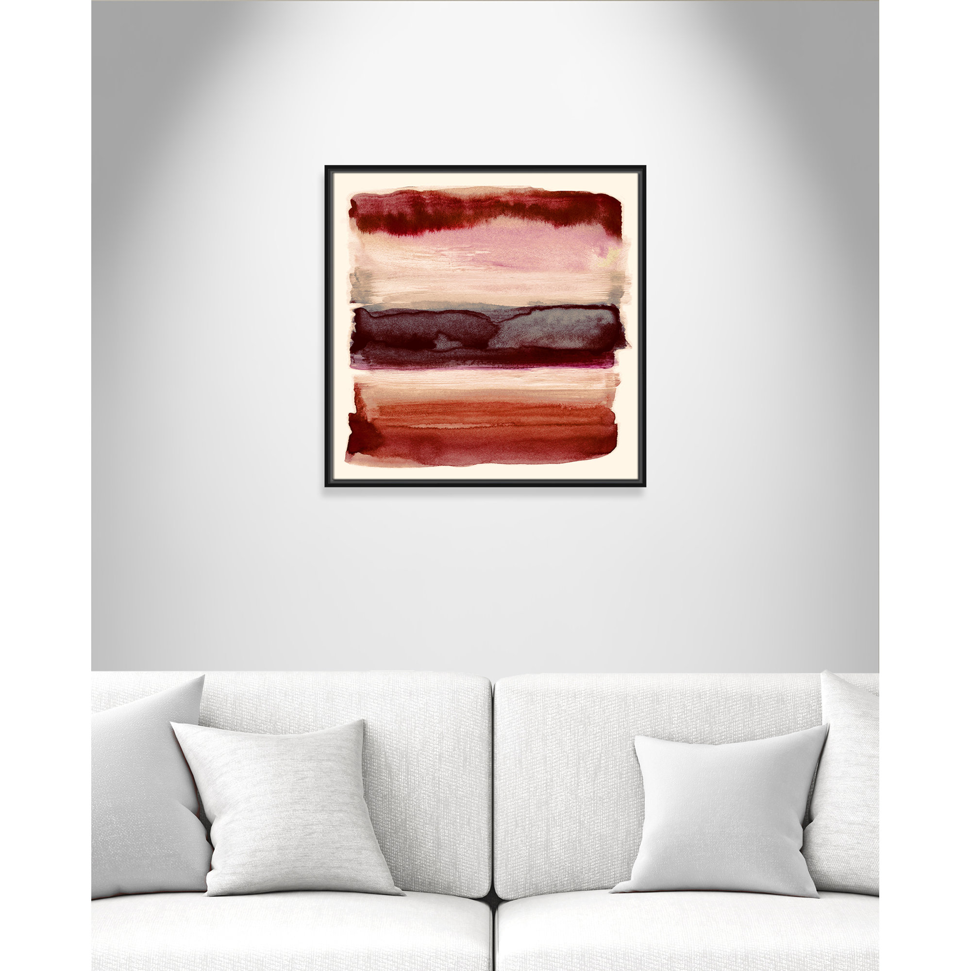 Burgundy Sky II Print by Nan, 25.5" H x 25.5" W, Black