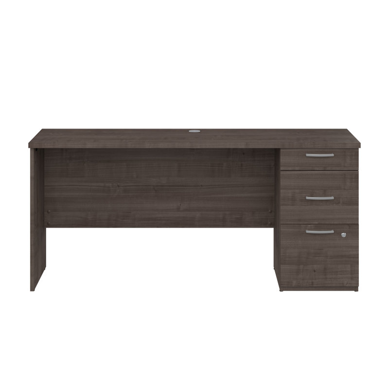 Armonta Computer Desk with Drawers, Medium Gray Maple