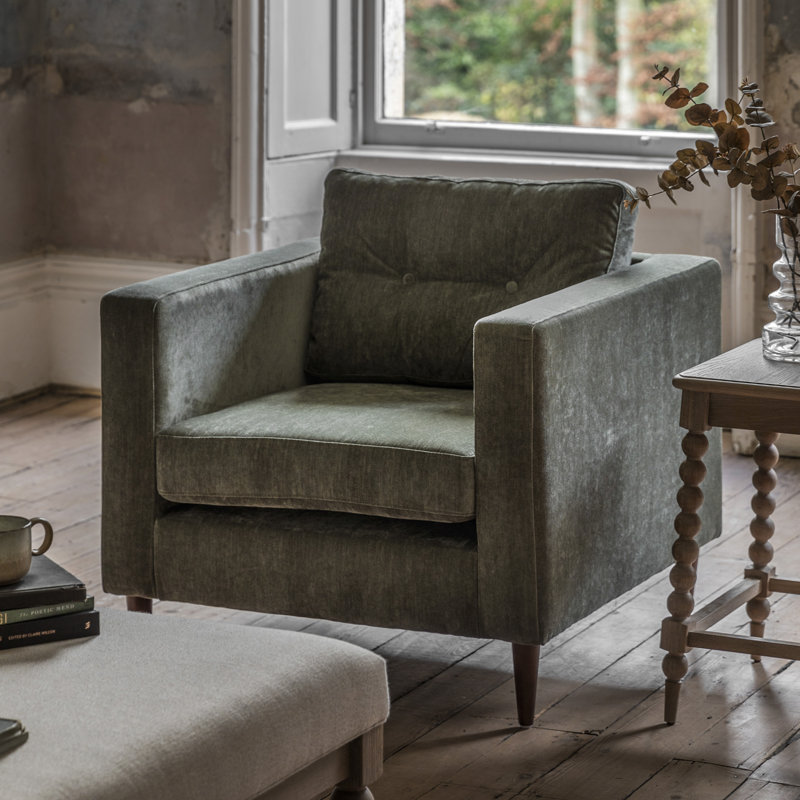 Butner Upholstered Armchair, Green