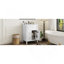 Meuble-lavabo 24 po avec lavabo, meuble-lavabo avec un tiroir rabattable et deux tiroirs, tablette réglable, bois massif et panneau de fibres à densité moyenne, blanc-2020006587