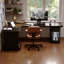 Bureau double caisson en bois massif en L noir avec 4 tiroirs-118343192-118343194