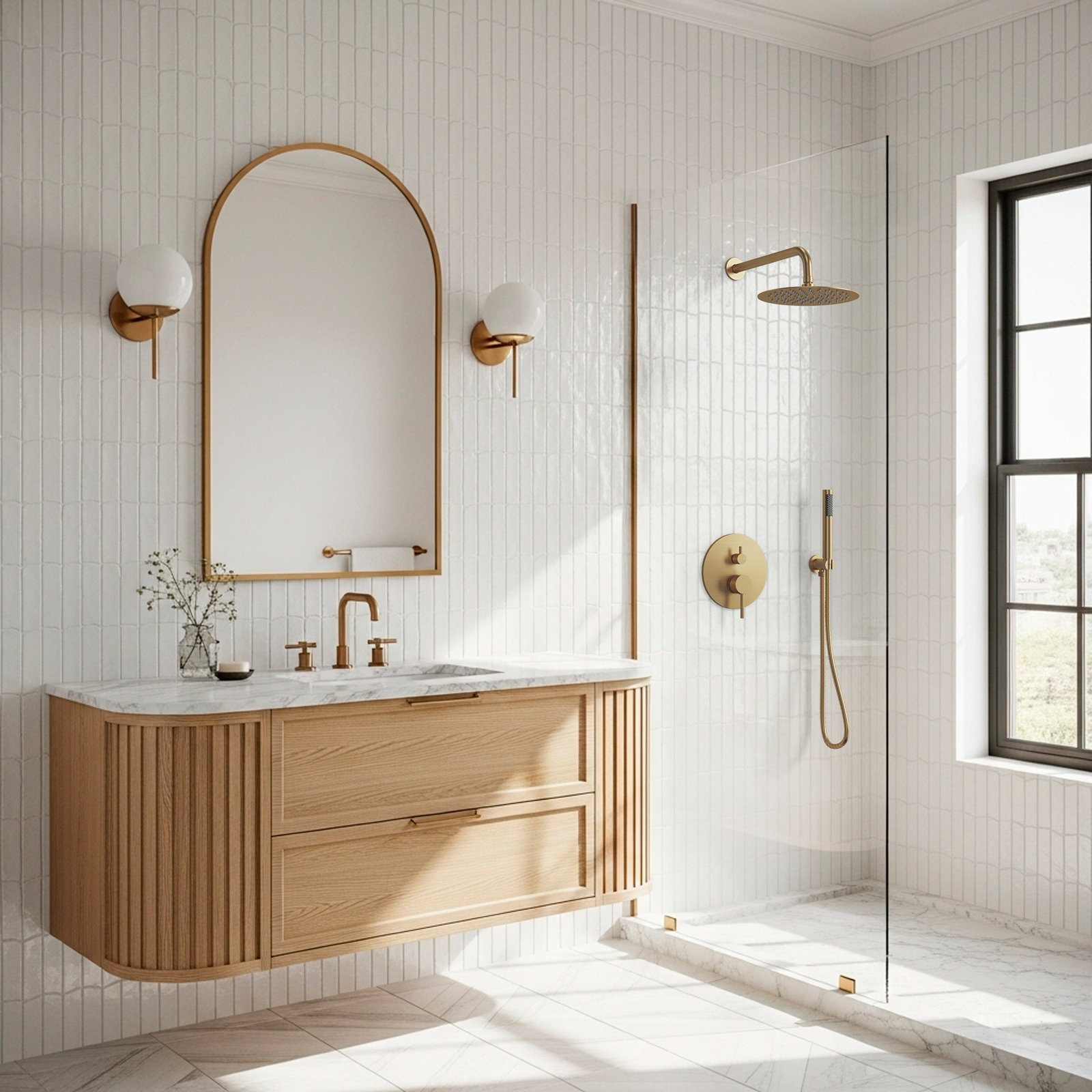 RainfallCascade 10" Shower System, Brushed Gold, 2.0