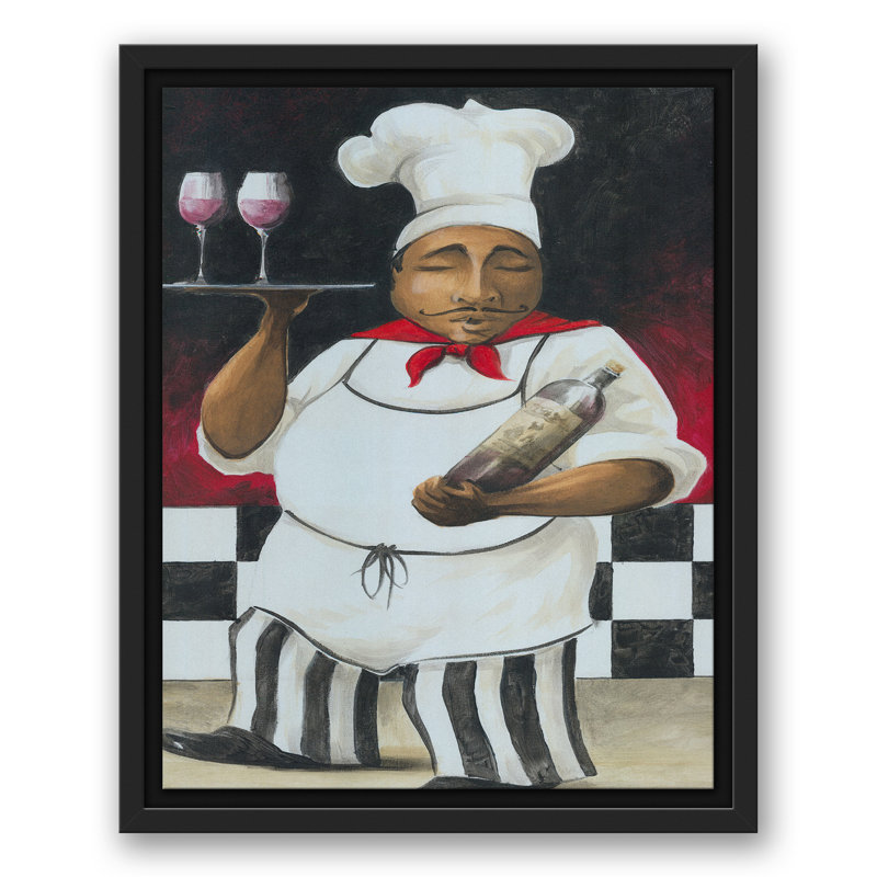 «Serving Chef» sur impression sur toile, H 15,75 po x l 12,75 po x P 1,75 po, Cadre flottant noir