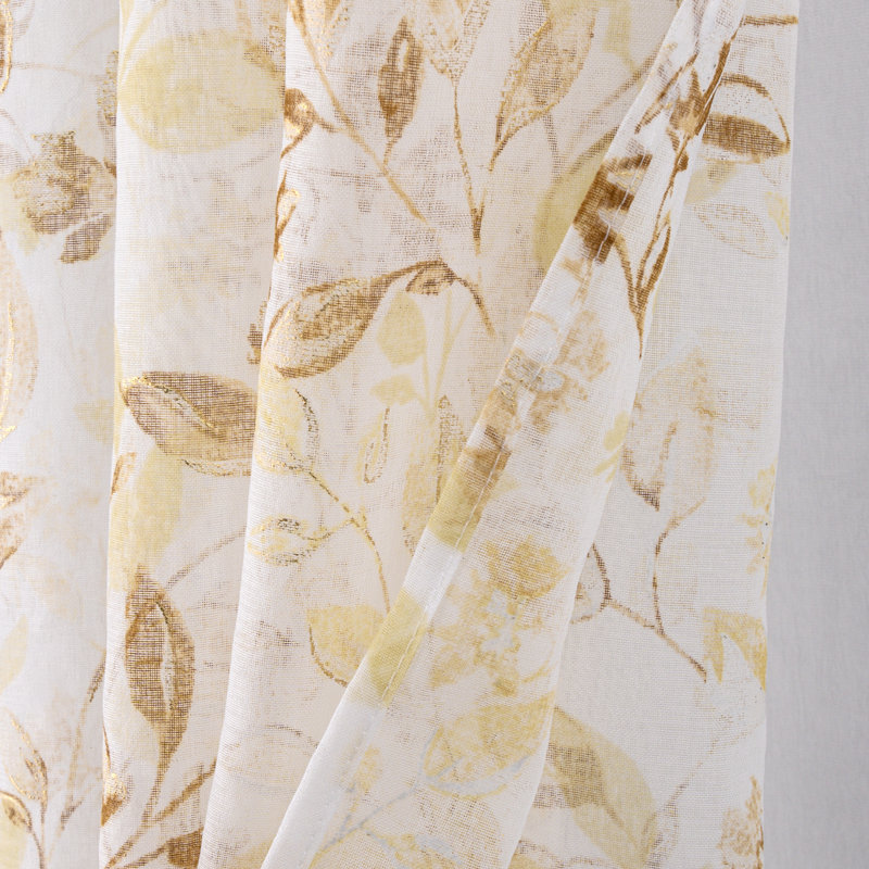 Debartolo Metallic Sheer Window Curtain Panel Pair, Gold