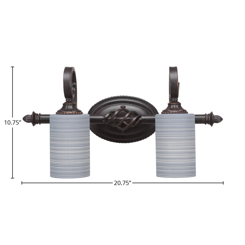 Eleganté 2 Light Bath Bar, Gray Matrix