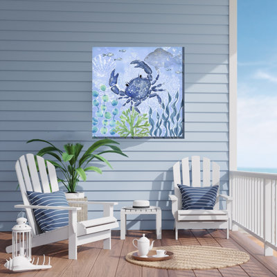 Blue Crab Outdoor Canvas Art