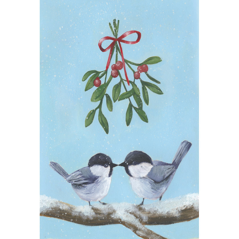 Chickadee Christmas I 2-up by Grace Popp - Wrapped Canvas Painting, 122cm H x 81cm W x 3.8cm D