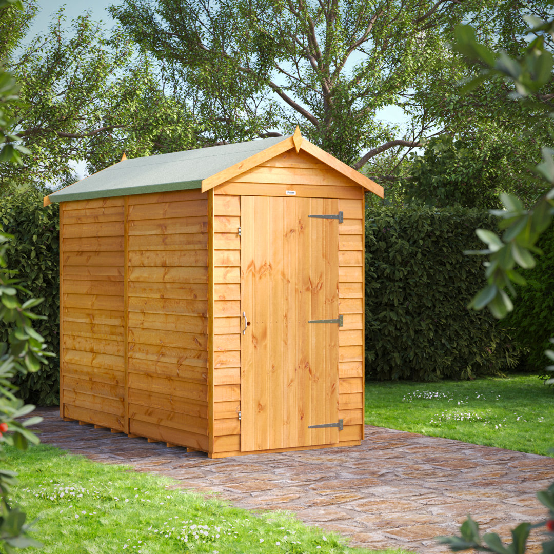 Powersheds 8 x 4ft Timber Overlap Windowless Apex Garden Shed