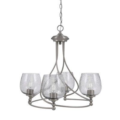 Lustre 4 lumières Sadea avec verre tourbillon onyx 6 "Sadea