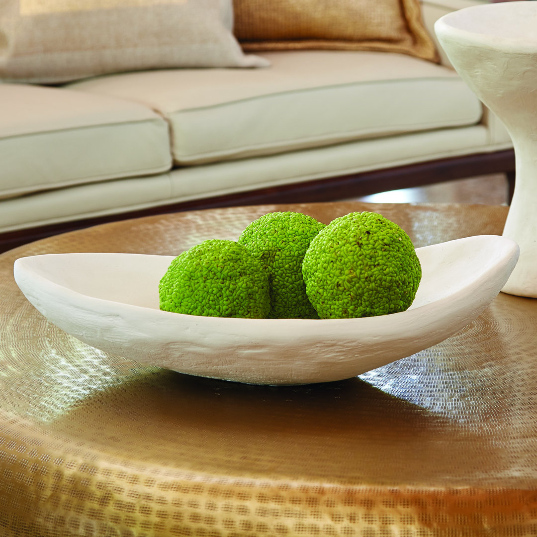 Modernist Low Bowl-White Plaster Studio A Home