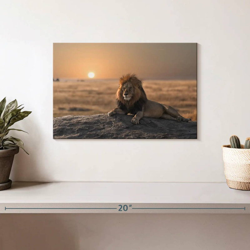 Lion On A Rock, 8" H x 12" W