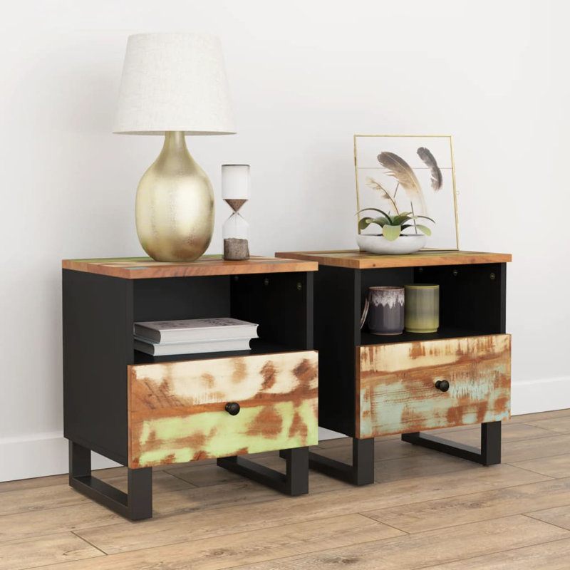Montville 40cm W Metal Bedside Table