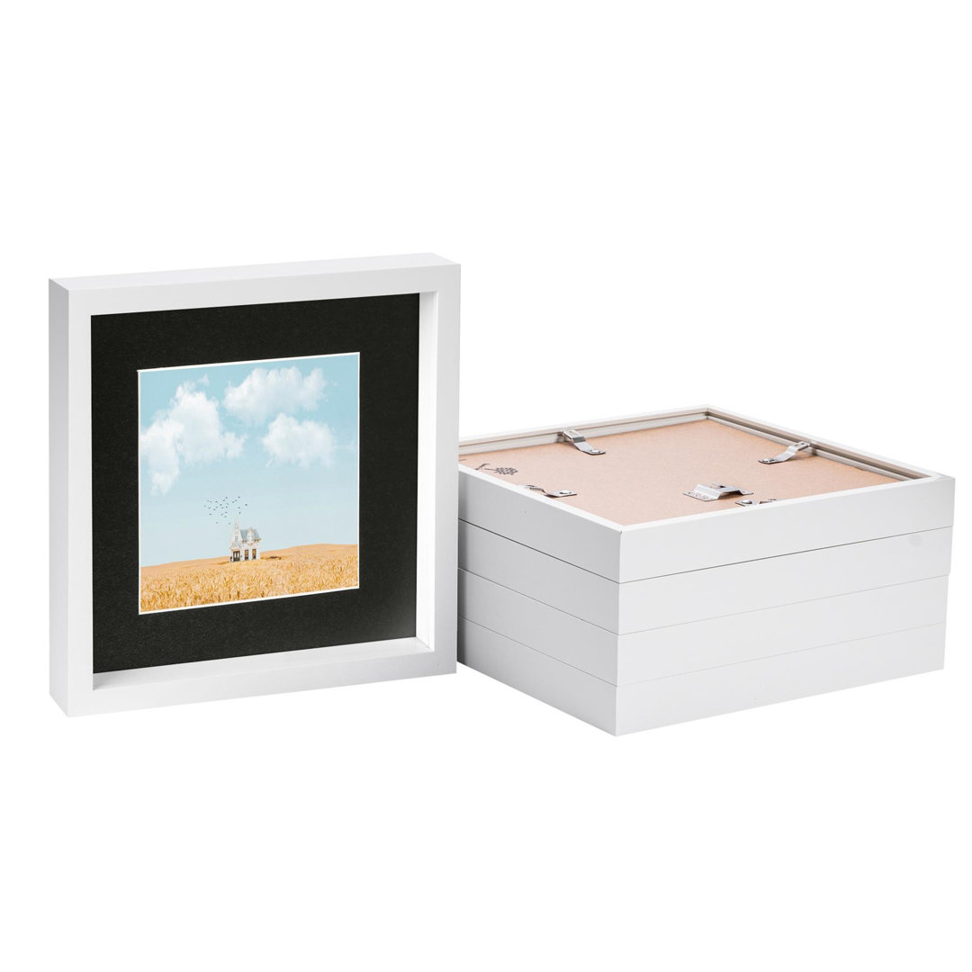 Nicola Spring - 10" x 10" White 3D Box Photo Frames