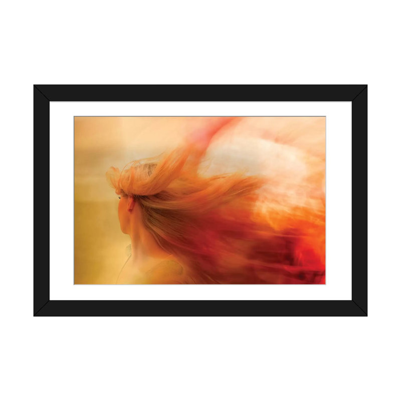« oublier me », impression sur toile, Blanc, Papier d'art encadré noir, H 16 po x l 24 po x P 1 po