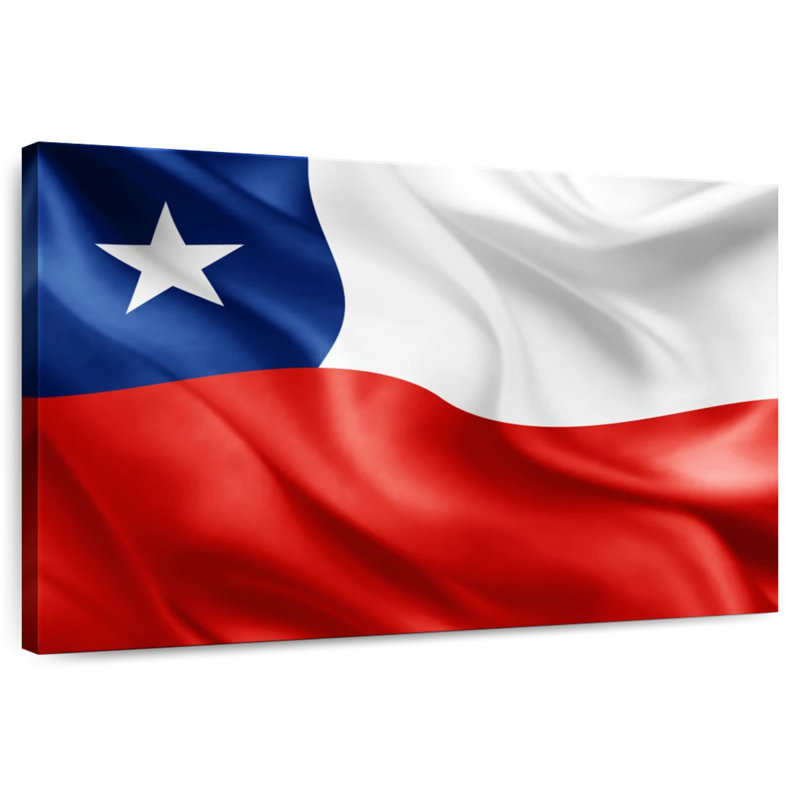 Waving Chile Flag, 24" H x 36" W
