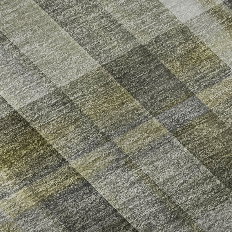 Premium Machine Washable Cerrito AMF534 Gray Rug, Rectangle 3' x 5'