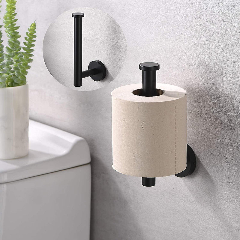 Metro Toilet Paper Holder - Wall Mount - 3" Brass/Matt Black, Matt Black