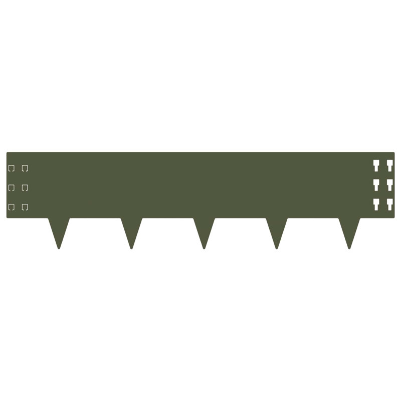 100 cm W Steel Lawn Edging Fencing with 20, 25cm H x 100cm W, Olive Green