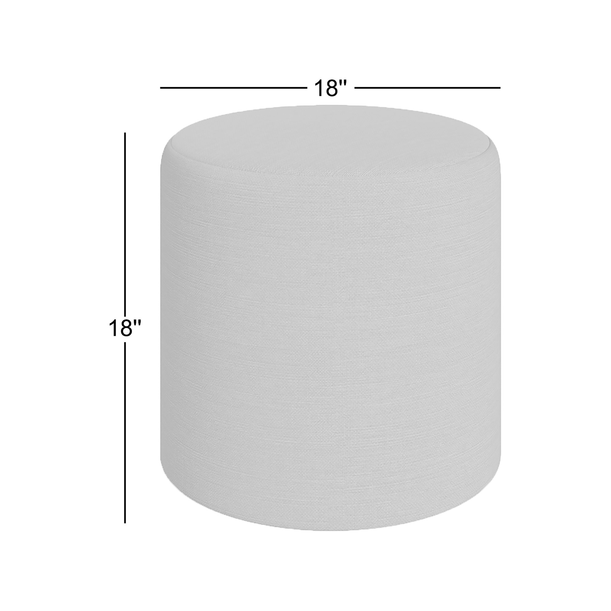 Orlando Upholstered Ottoman, Zuma Natural Textured Linen