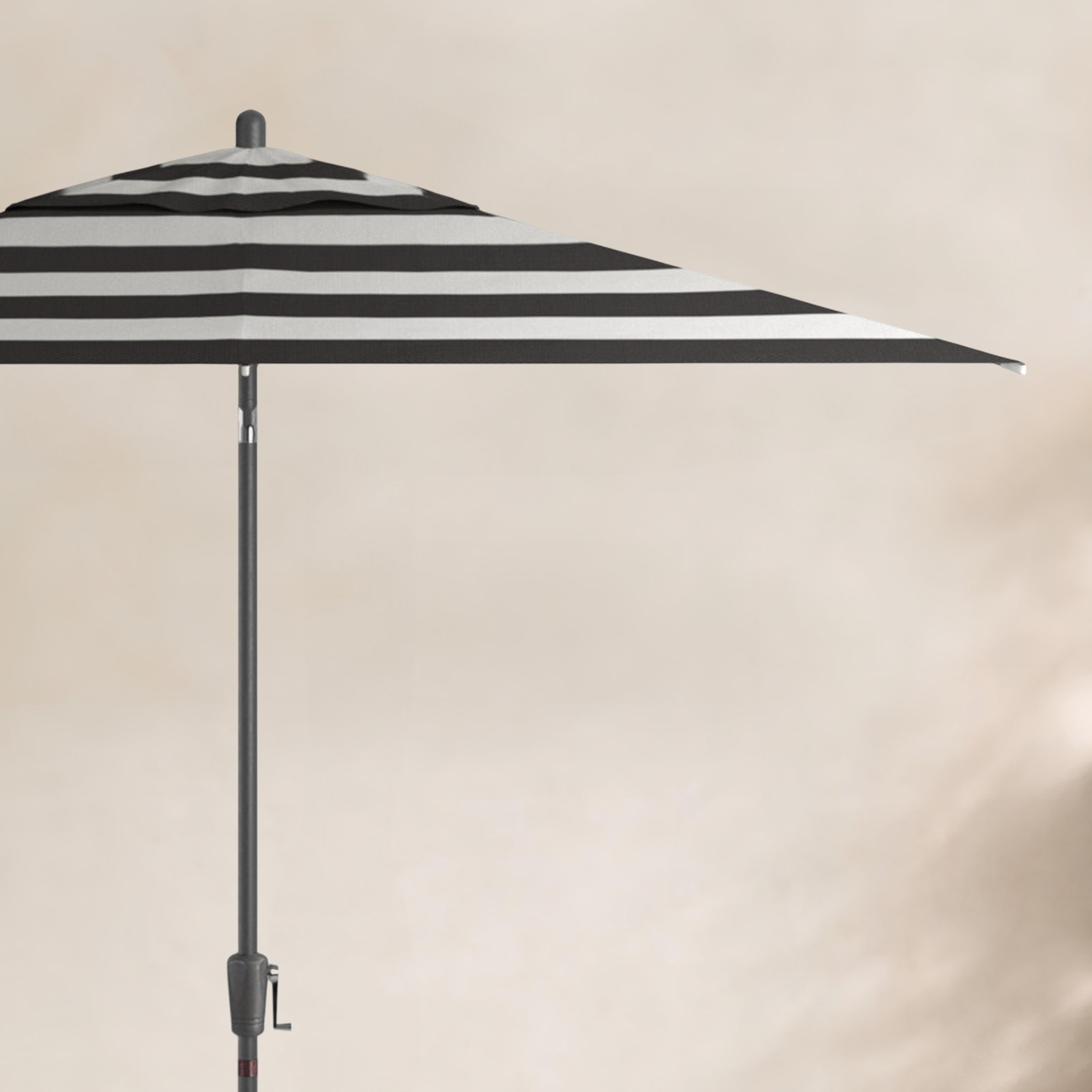 Natalie 8.6' Umbrella, Starring Gray, Black Stripe Sunbrella®