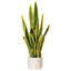 Faux Snake Plant in Cement Pot
