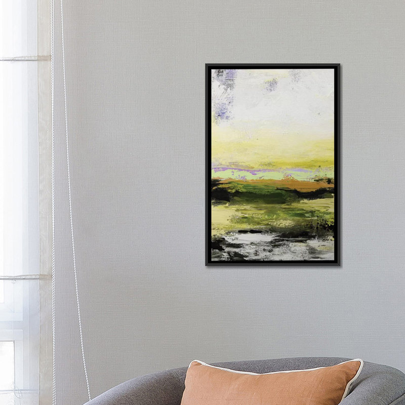« abstract landscape xiv », impression sur toile, H 26 po x l 18 po x P 1,5 po, Toile avec cadre noir, Pas de tapis